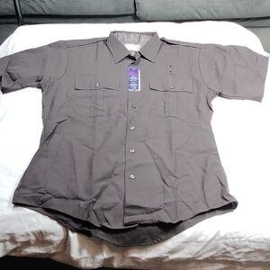 NWT Elbeco vintage men's large sized short sleeved button down shirt